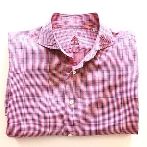 AXEL'S Vail, CO. Egyptian cotton plaid button up. Large.
